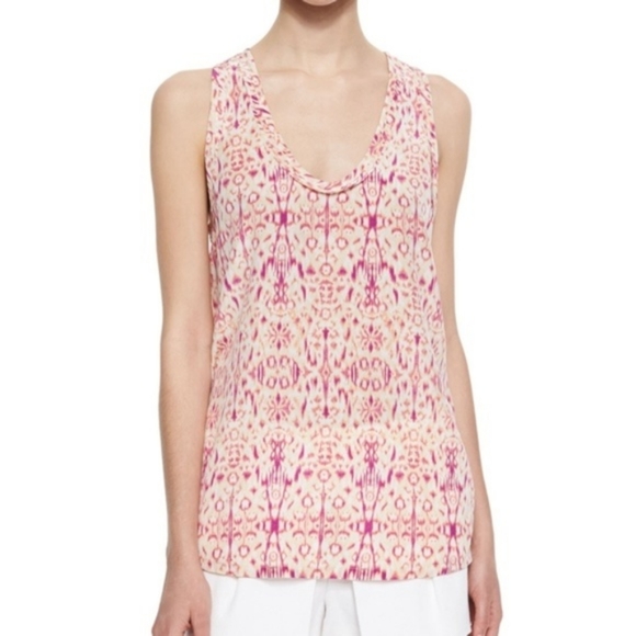 Joie Silk Tank Top Alena Ikat Print Size XS Sleeveless Blouse - Picture 4 of 16